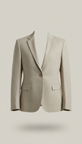 Blazer beige pietra in misto lino