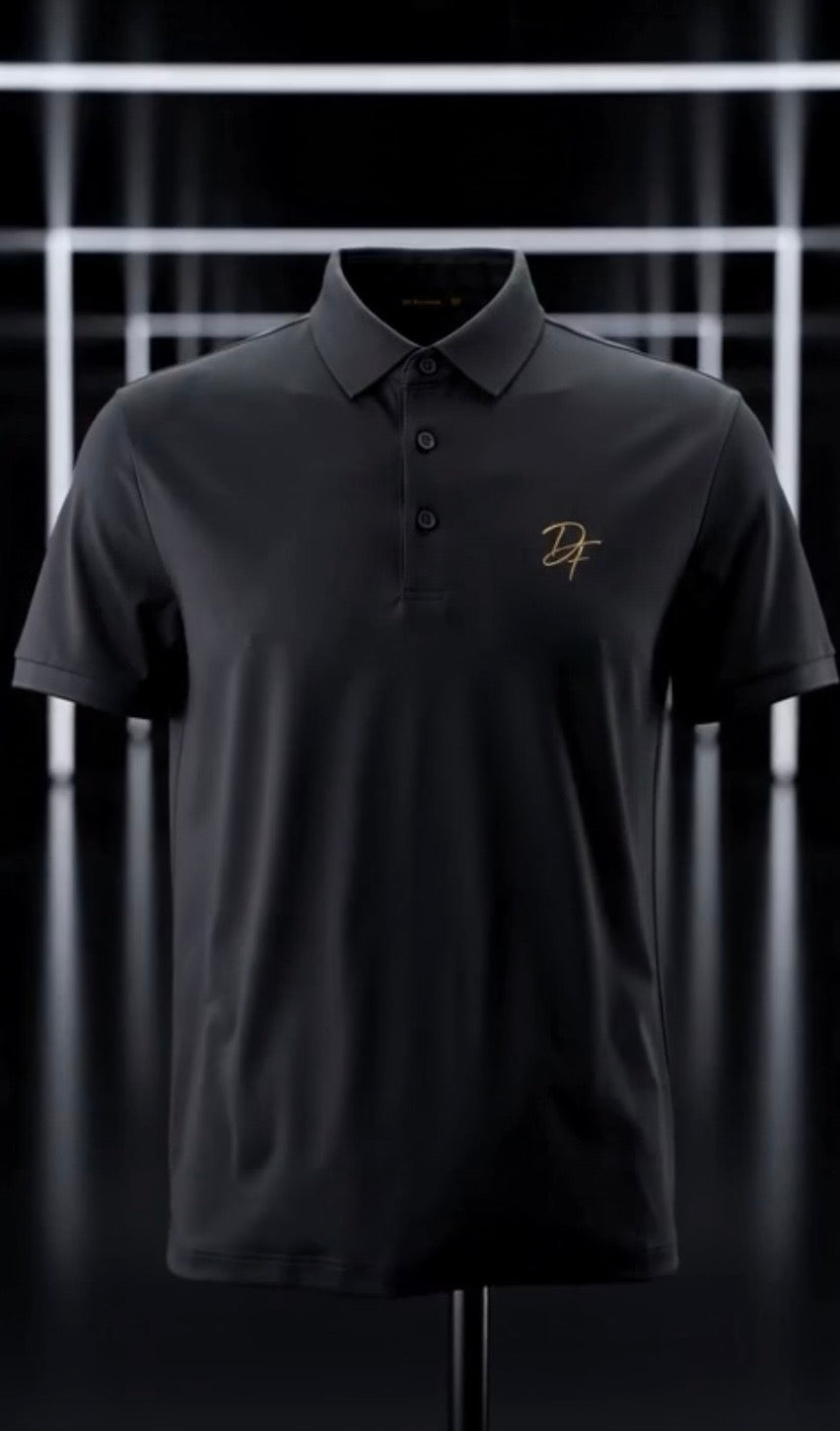 POLO NERA LOGO ORO RICAMATO - PRE ORDINA ORA!