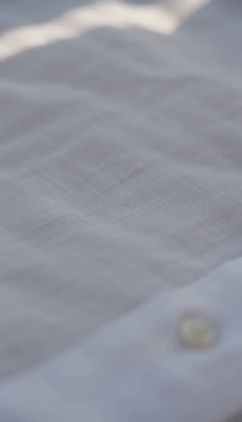 CAMICIA IN LINO LOGO DF RICAMATO ORO - PRE ORDINA ORA!